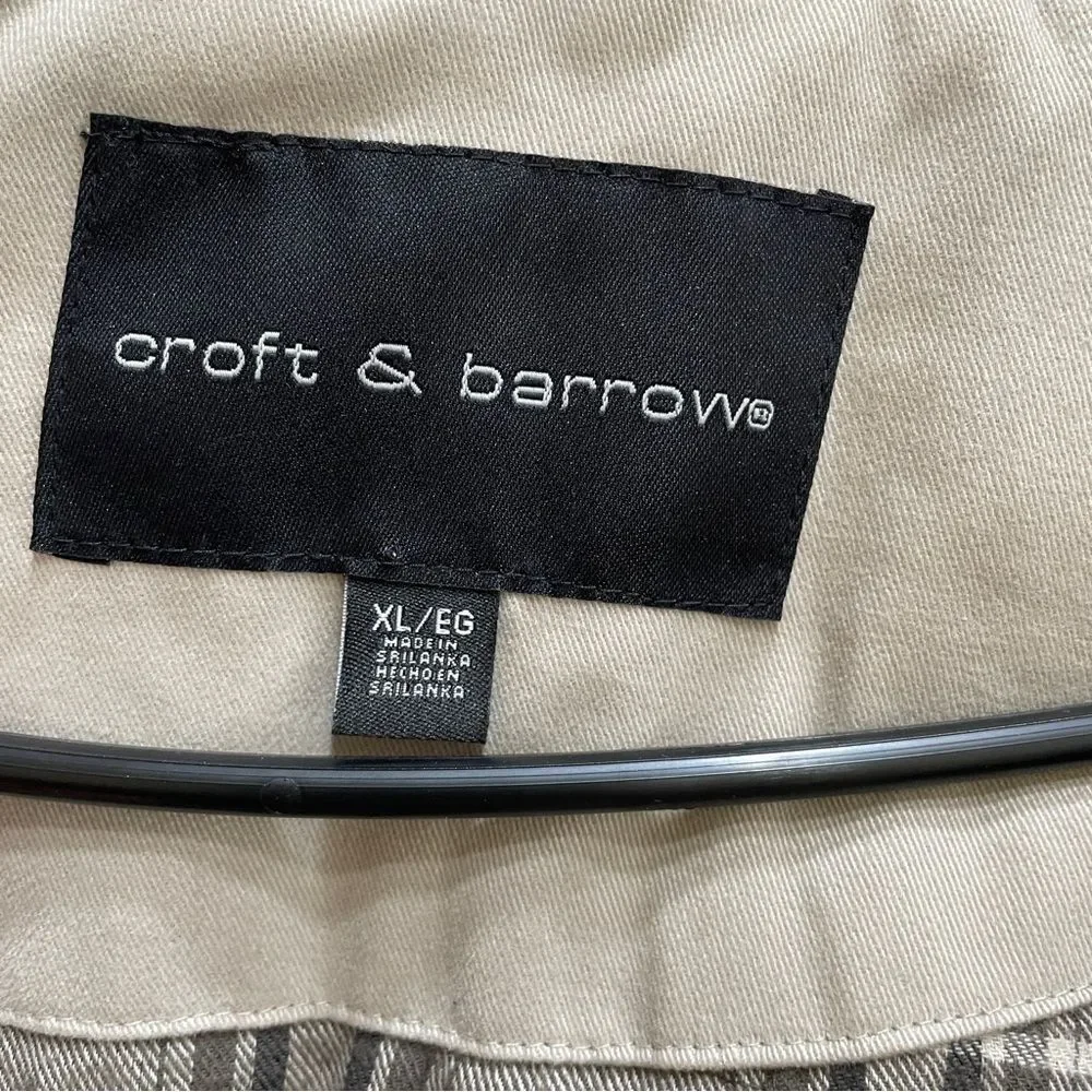 CROFT‎ & BARROW FLANNEL LINED BARN COAT IN KHAKI